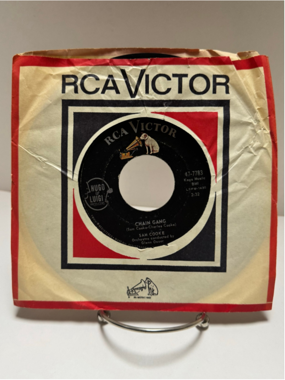 1960 Sam Cooke RCA Victor Vinyl Record 45 RPM Chain Gang with sleeve